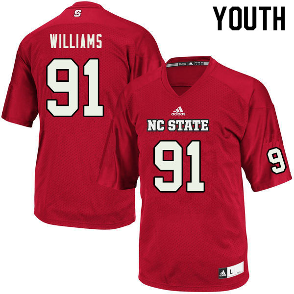 Youth #91 Jerome Williams NC State Wolfpack College Football Jerseys Sale-Red - Click Image to Close